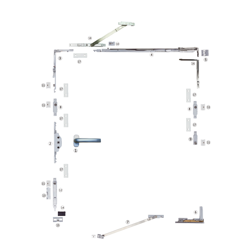 隐藏式合页内平开下悬五