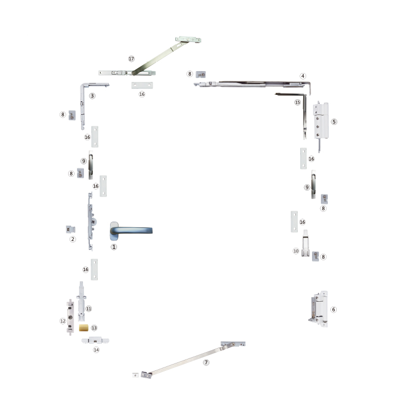内平开下悬五金件NKND-031(显性合页)